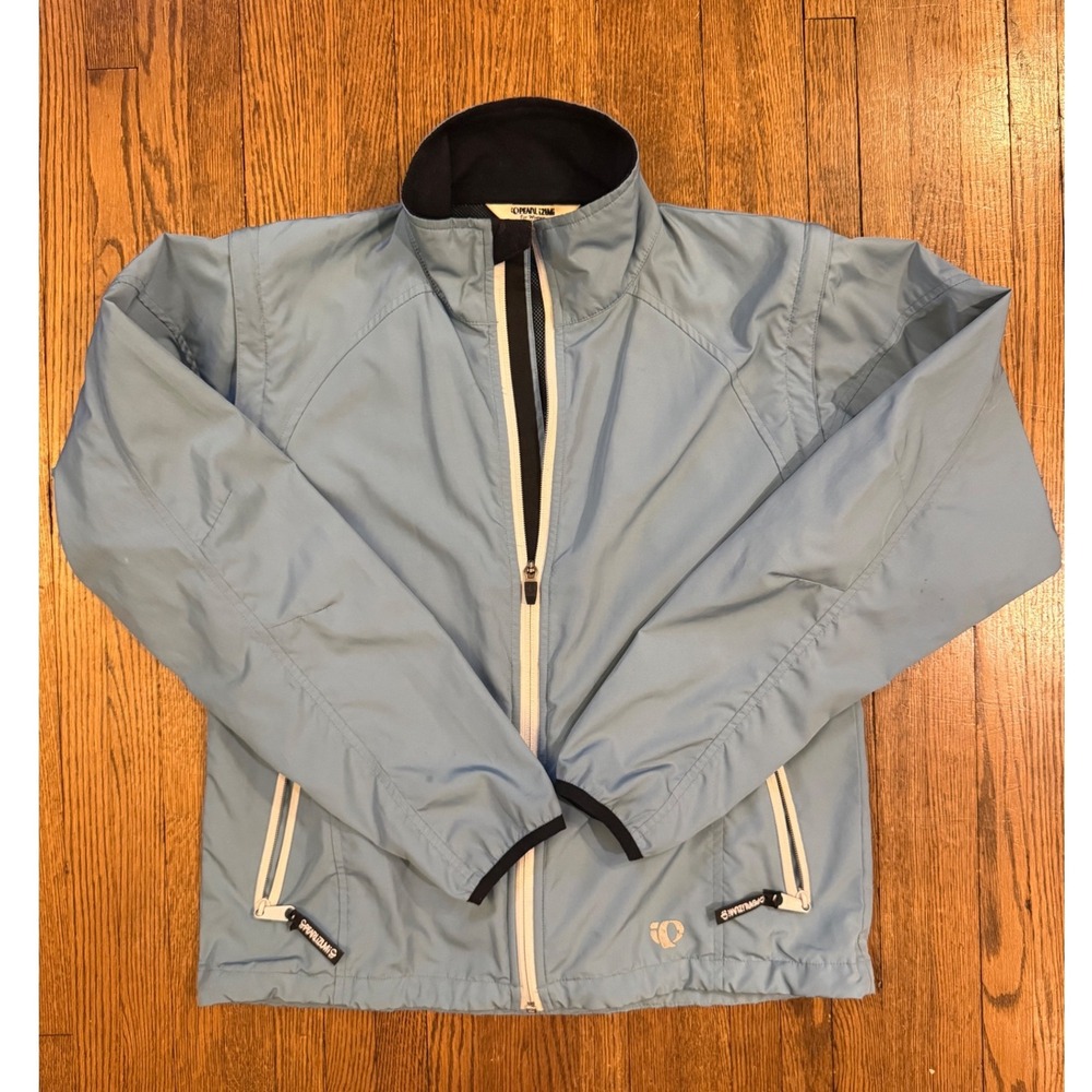 Pearl Izumi Womens Blue Cycling Jacket Windbreaker Full Zip Pit Zips Medium